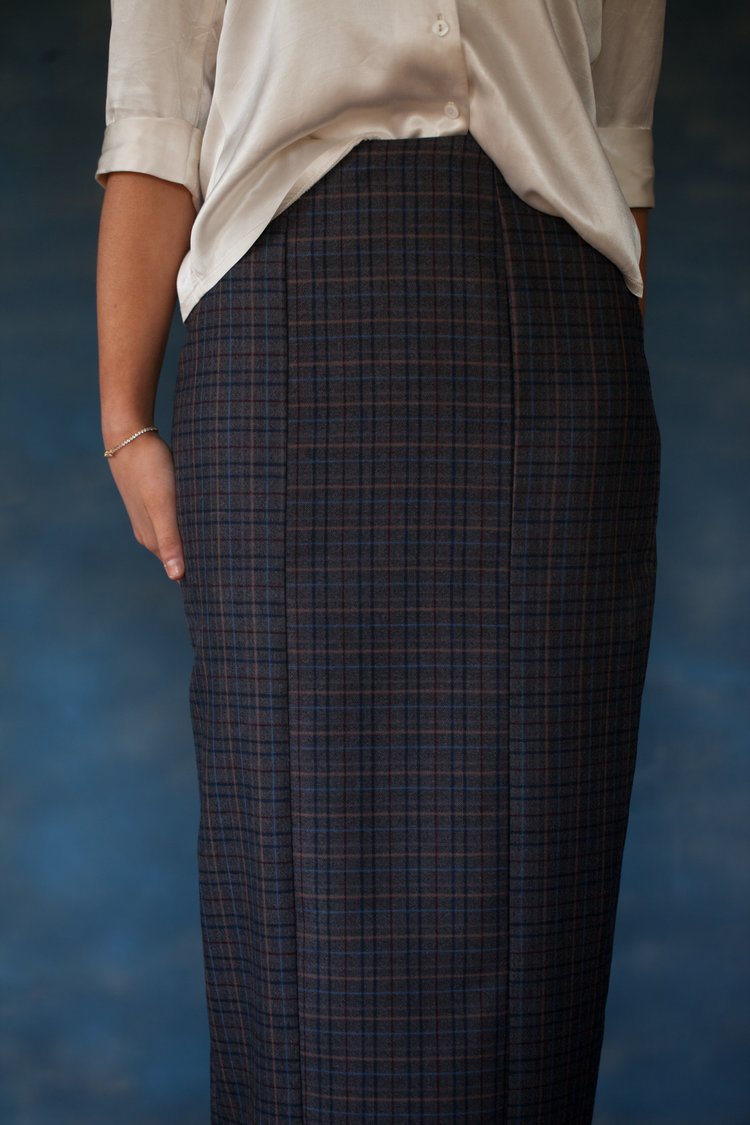 Italian Wool Straight Midi Skirt New