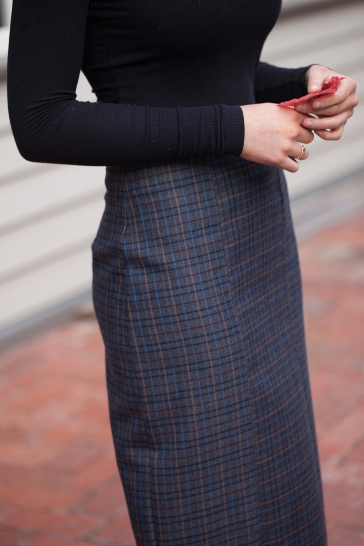Italian Wool Straight Midi Skirt New