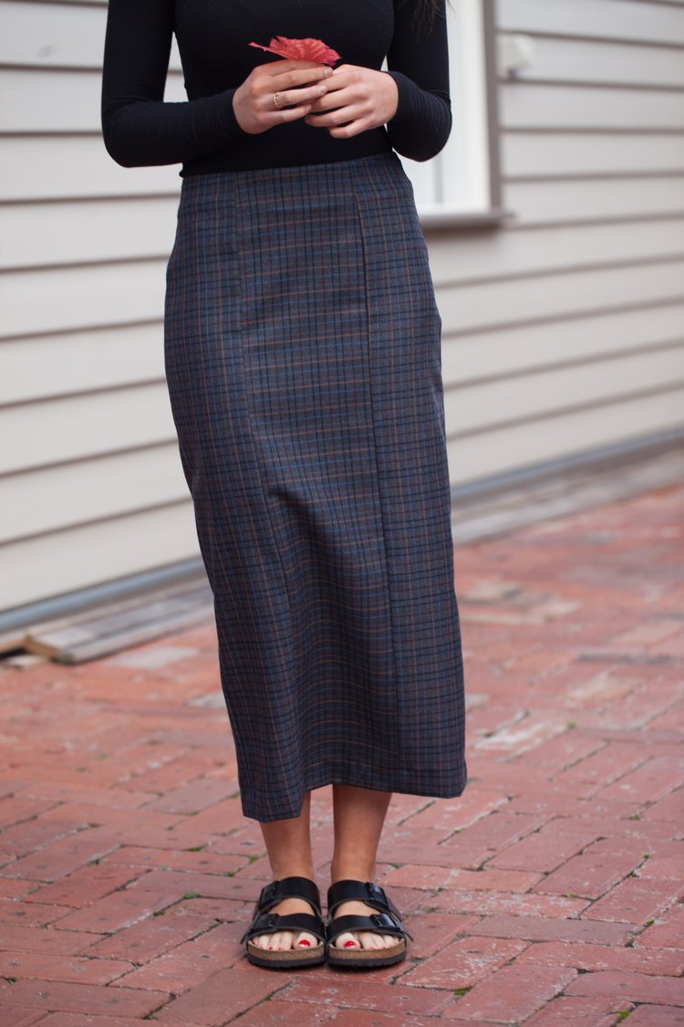 Italian Wool Straight Midi Skirt New