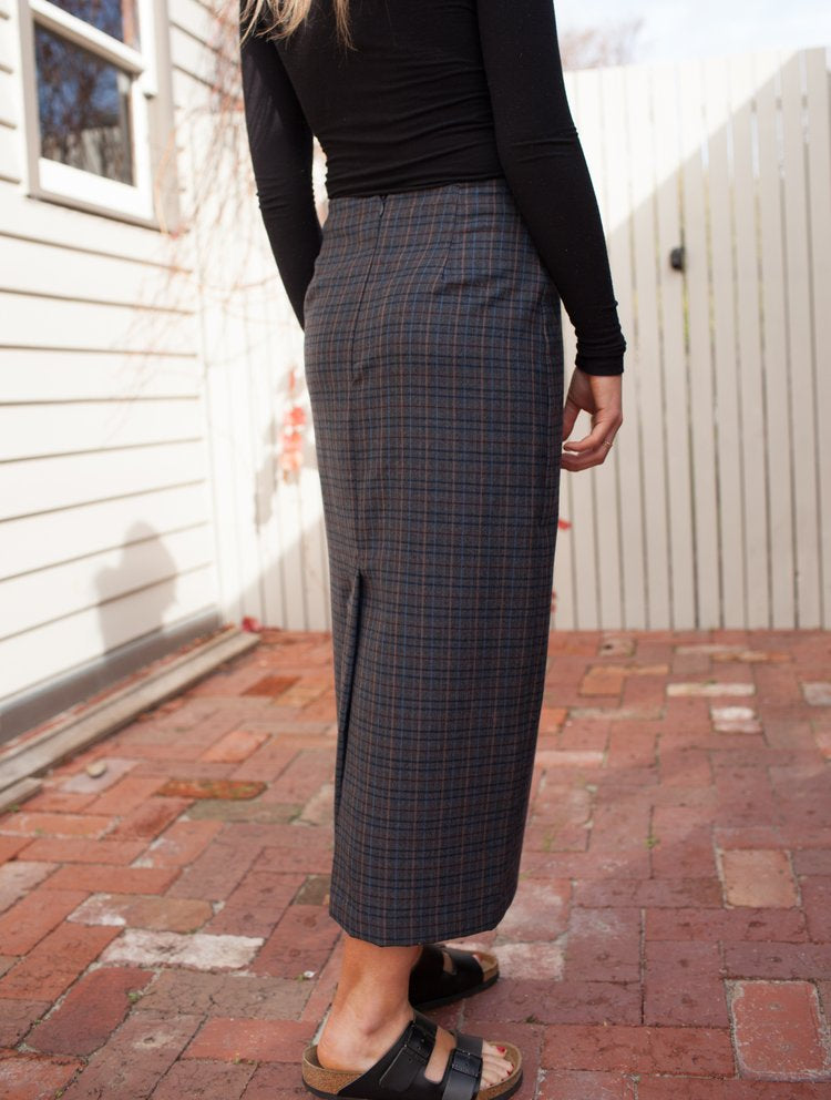 Italian Wool Straight Midi Skirt New