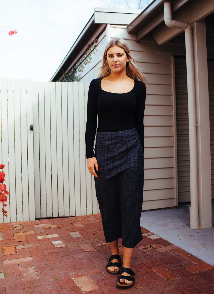 Italian Wool Straight Midi Skirt New