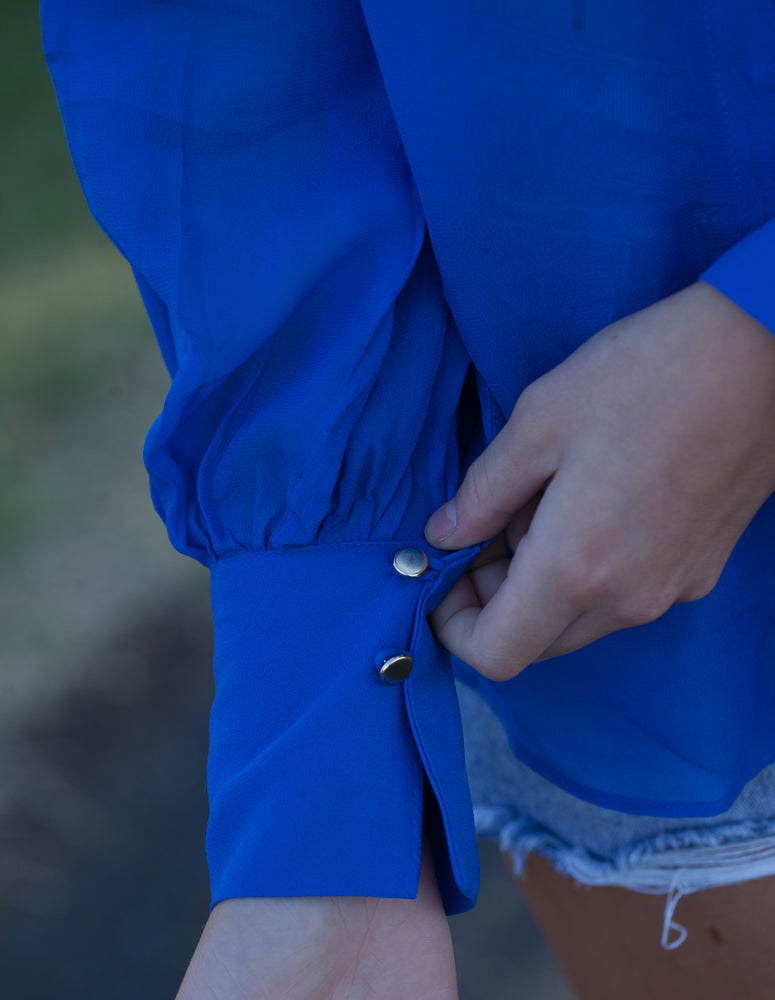 Witchery Chiffonesque Cobalt Blue Shirt