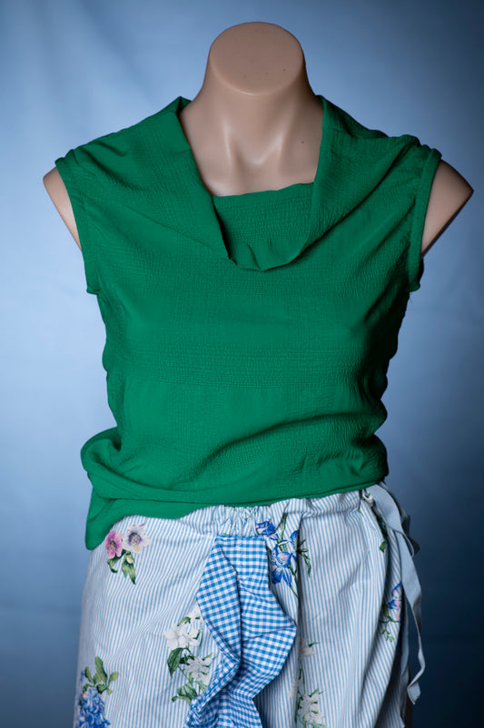 Green With Envy Cowl Neck Top