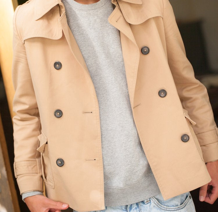 Burberyy-esque Short Trench Jacket - preloved