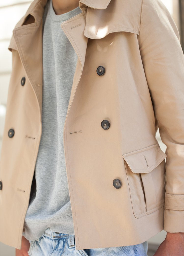 Burberyy-esque Short Trench Jacket - preloved