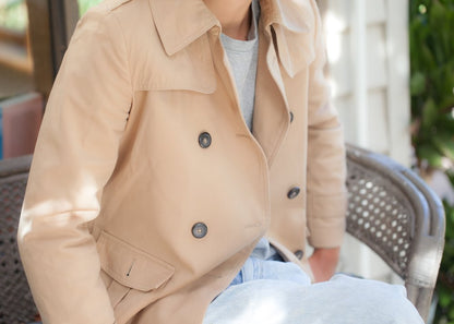 Burberyy-esque Short Trench Jacket - preloved
